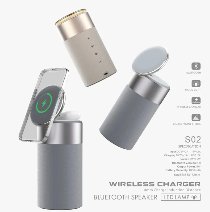 3-in-1 Wireless Charge Station & Speaker
